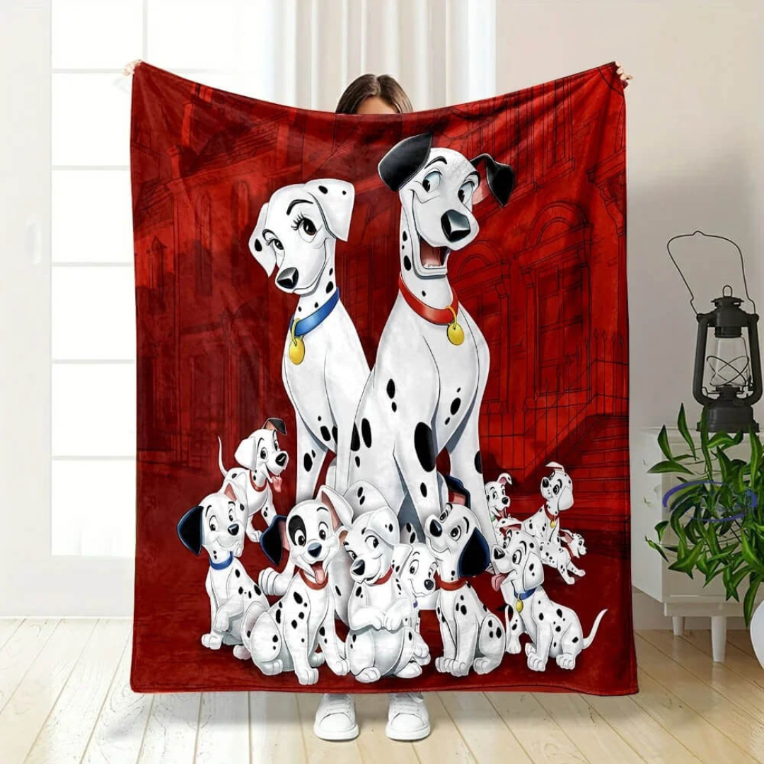 Cartoon puppy print 101 Dalmatians throw blanket