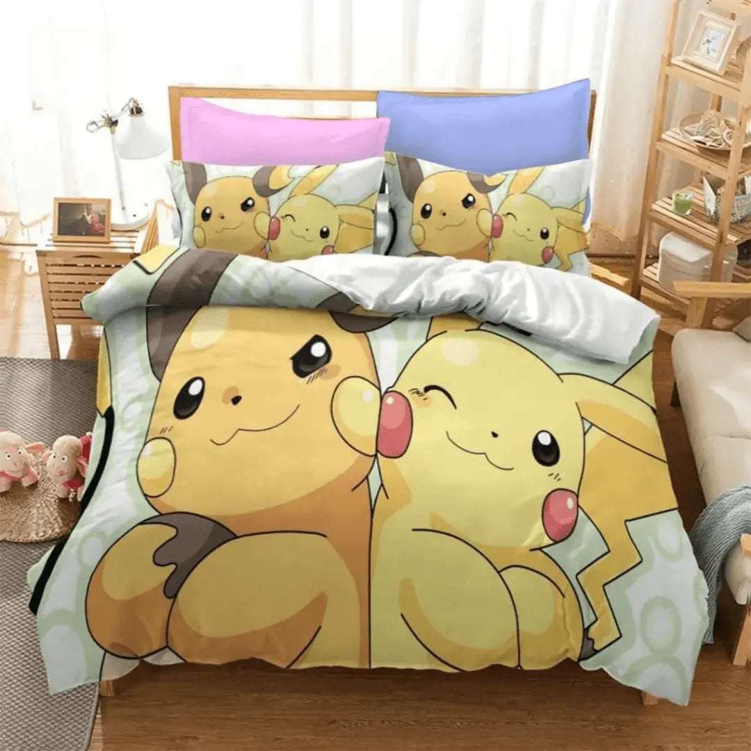 3D Anime Pokemon Pikachu Cartoon Kids Doona Cover