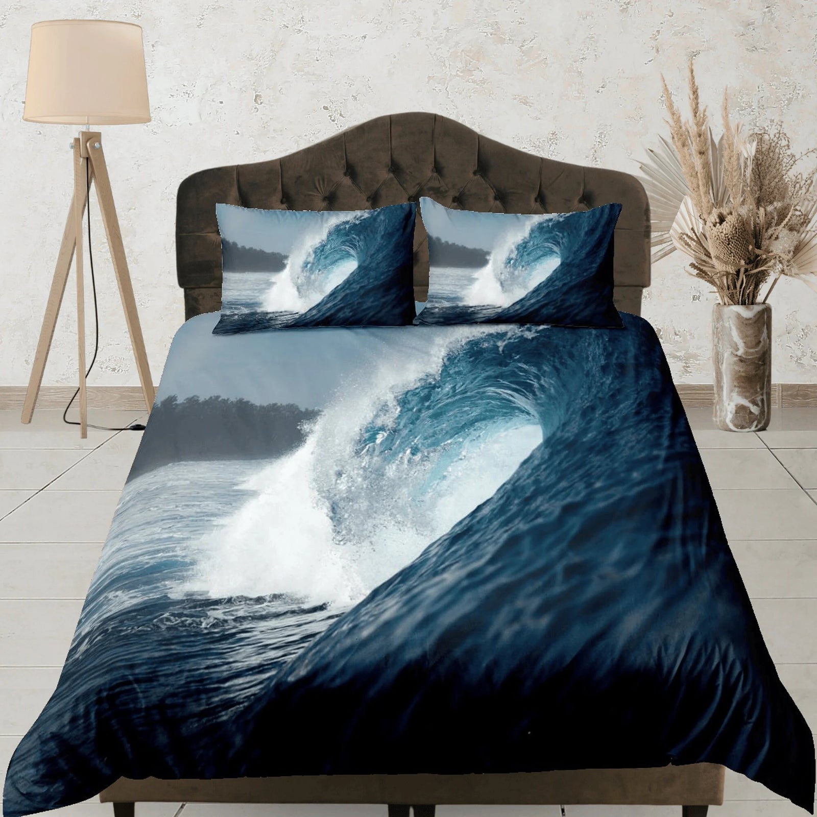 3D blue wave duvet cover