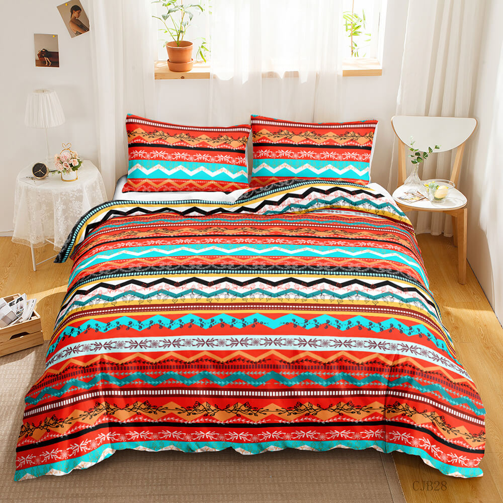 Bohemian bedding set with artistic decorative design