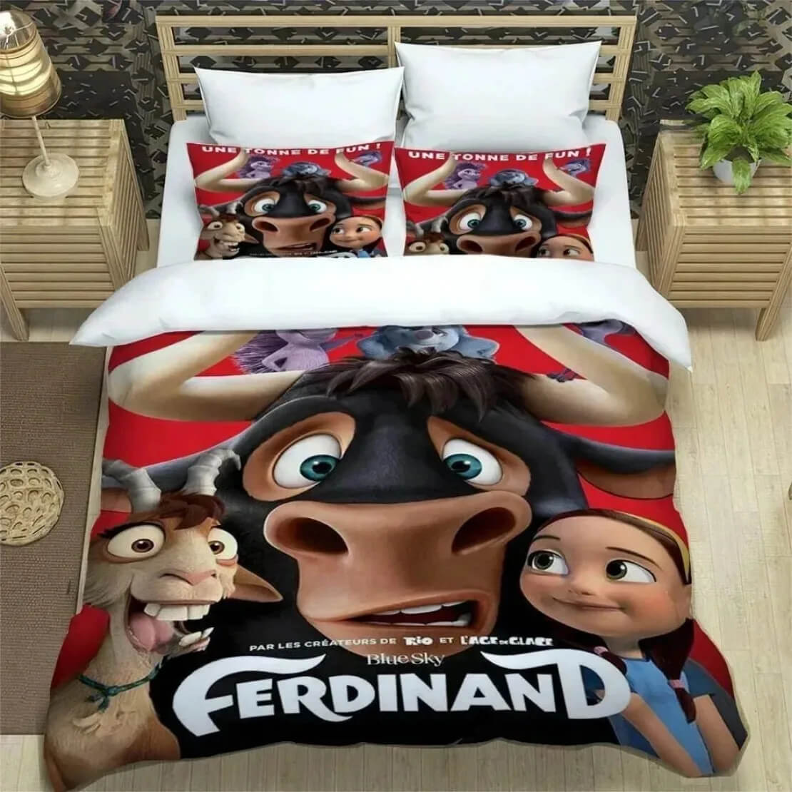 3D Cartoon Ferdinand bedding set with duvet cover and pillowcases