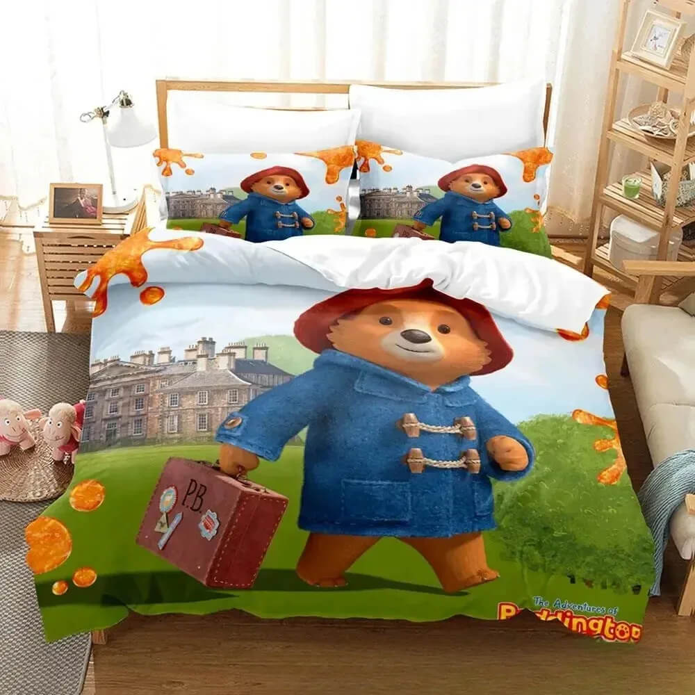3D Cartoon Paddington Bear bedding set for kids