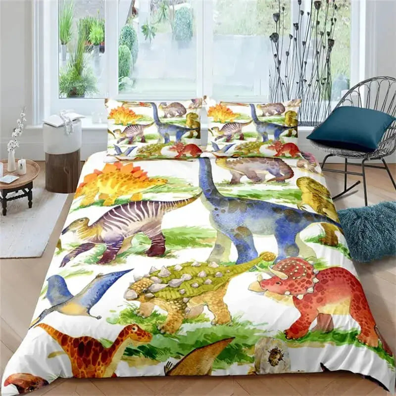 Dinosaur Cartoon Kids 3D Duvet Cover