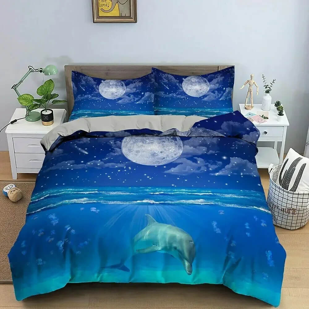 Dolphin duvet cover smooth microfiber