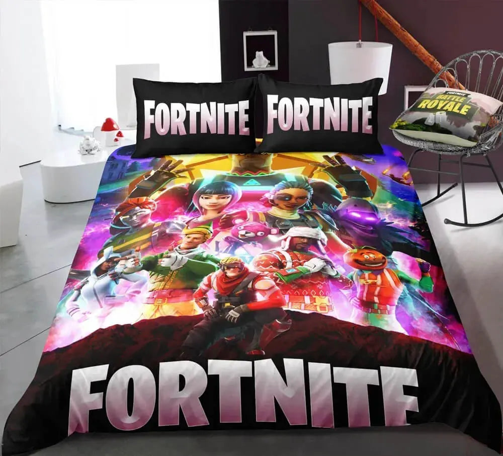 3D Fortnite Gaming Bed Sheet