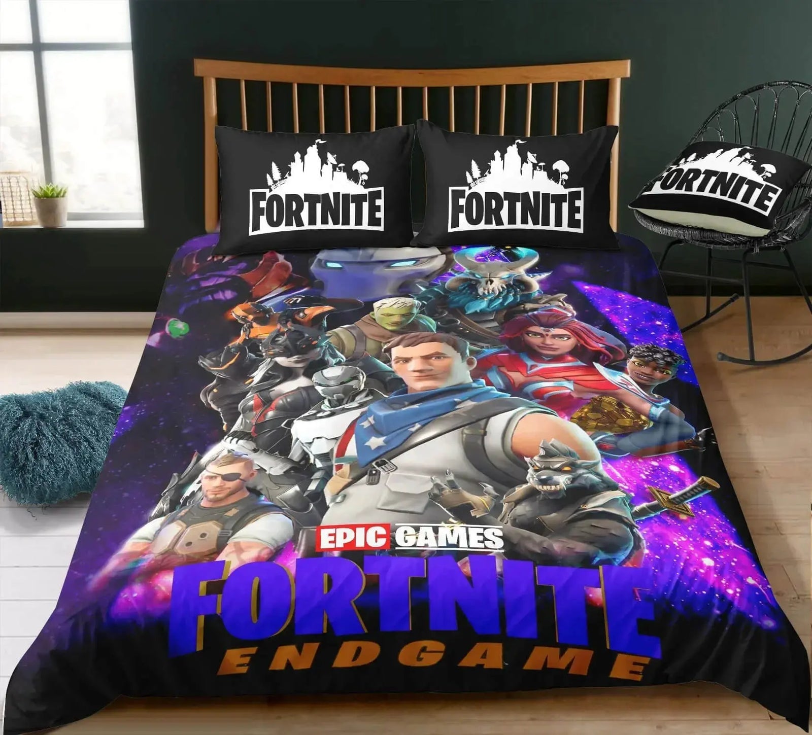 3D Fortnite & Avengers Endgame Duvet Cover