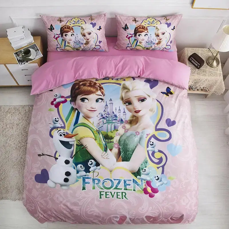 Frozen Elsa & Anna Pink 3D Duvet Cover