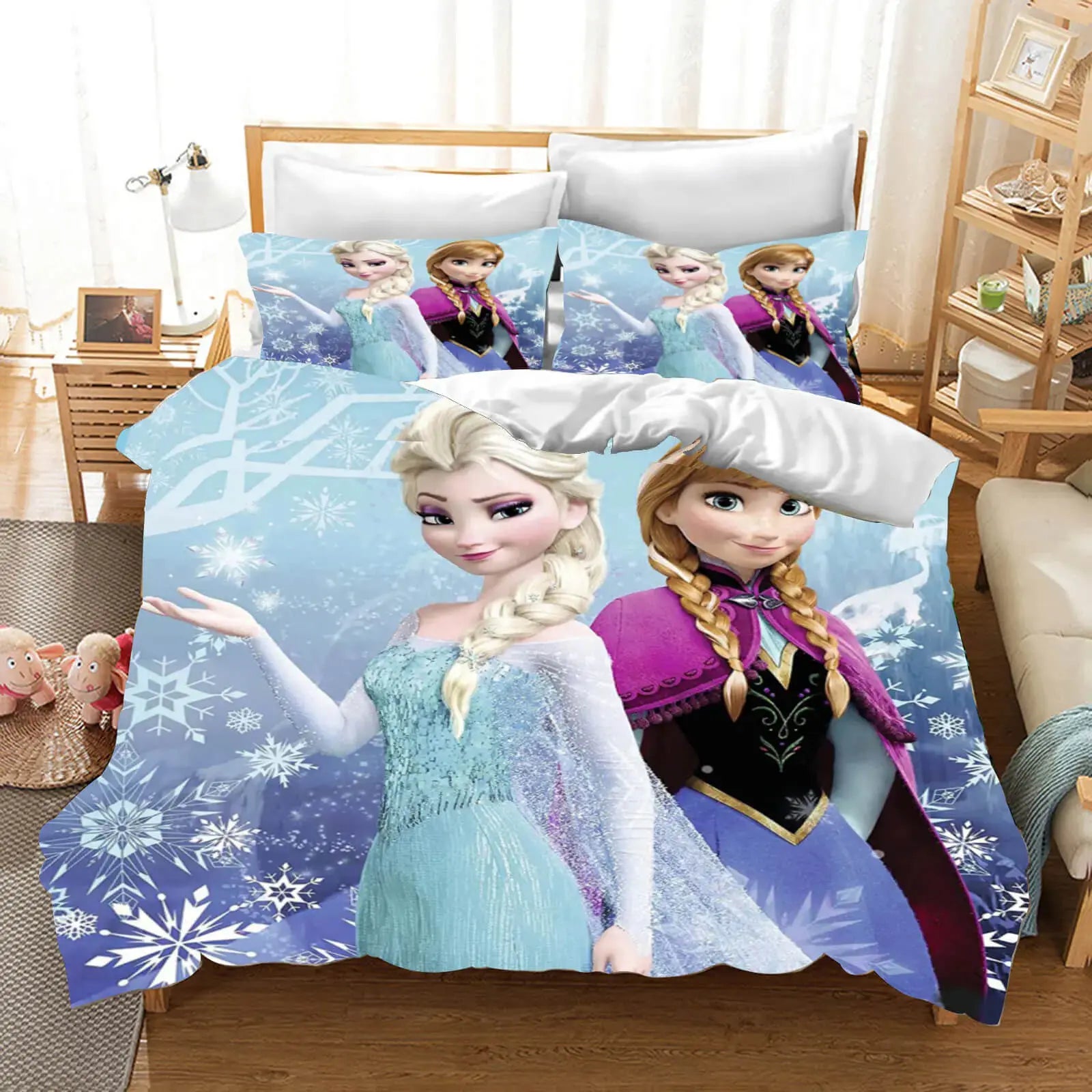 3D Frozen Elsa & Anna Kids Duvet Cover Zirconic