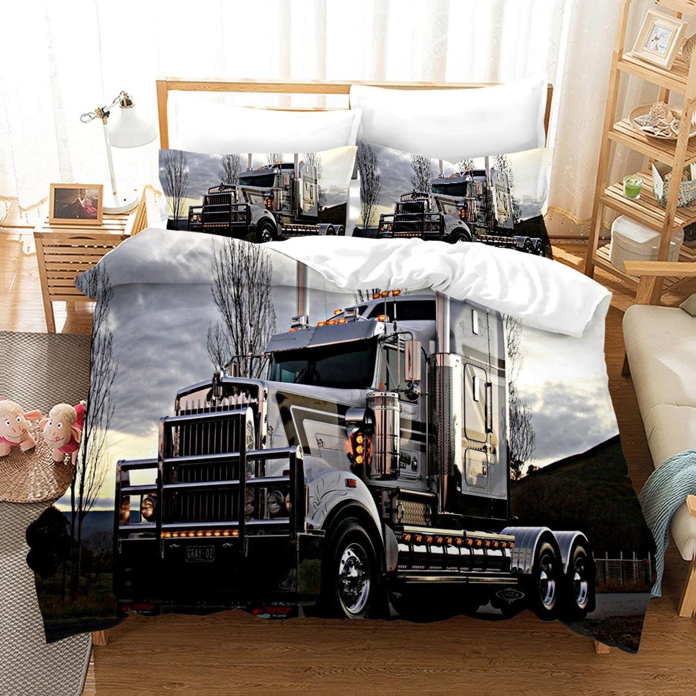 Kenworth Truck Bedroom Décor Quilt Cover for Boys Room
