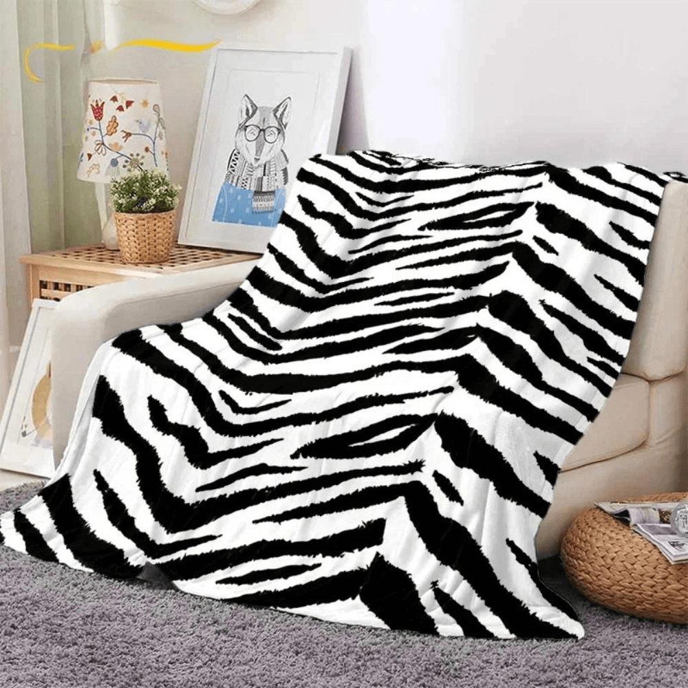 warm flannel blanket with animal prints