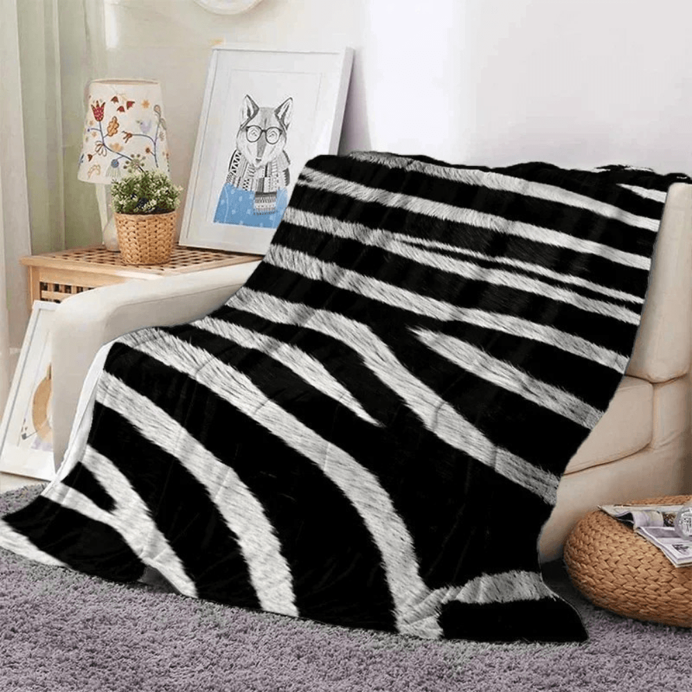 cozy zebra couch blanket