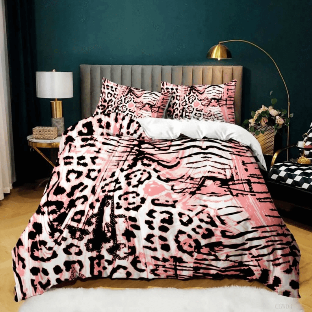 Leopard print 3D duvet cover stylish bedroom decor