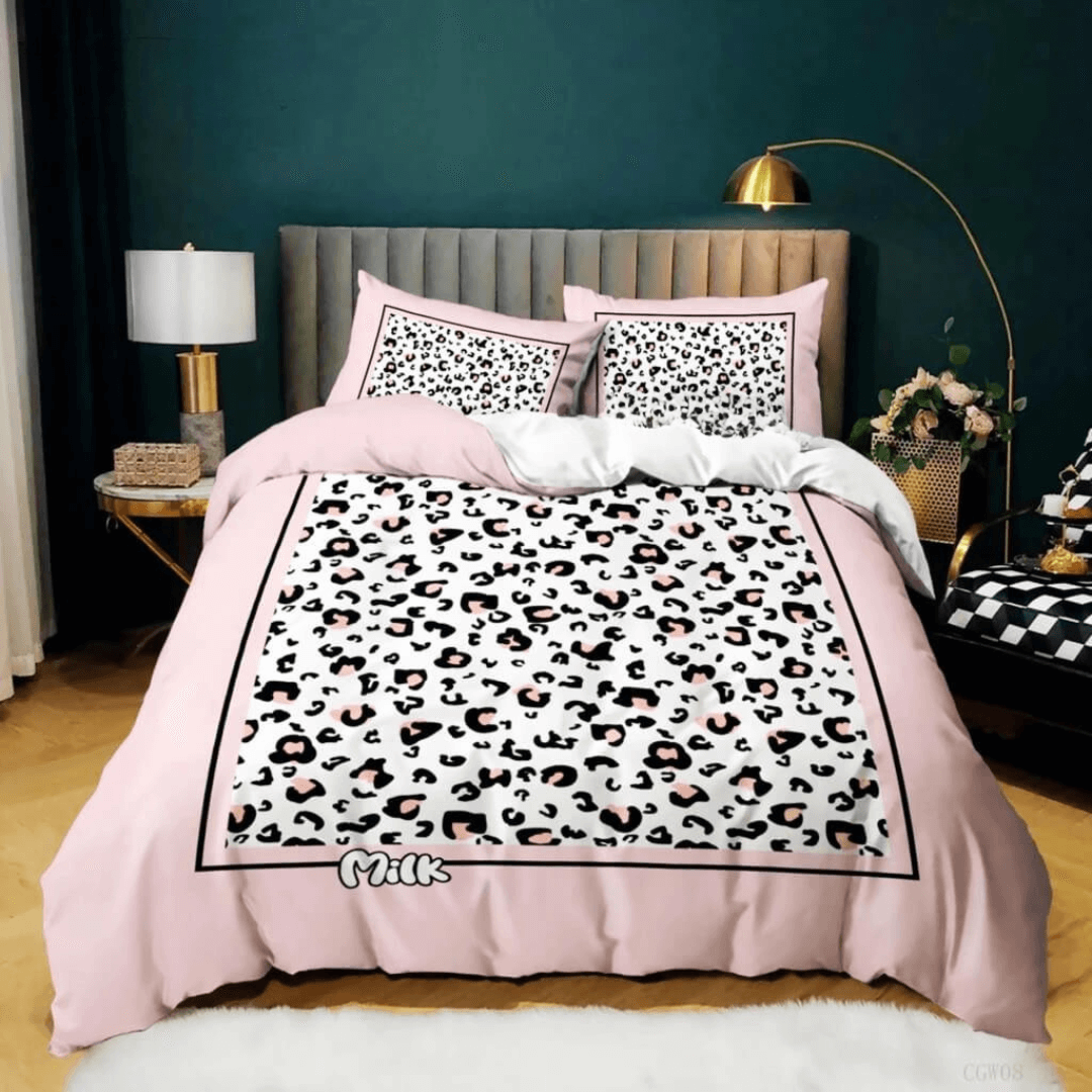 Luxury 3D leopard print duvet cover for home decor