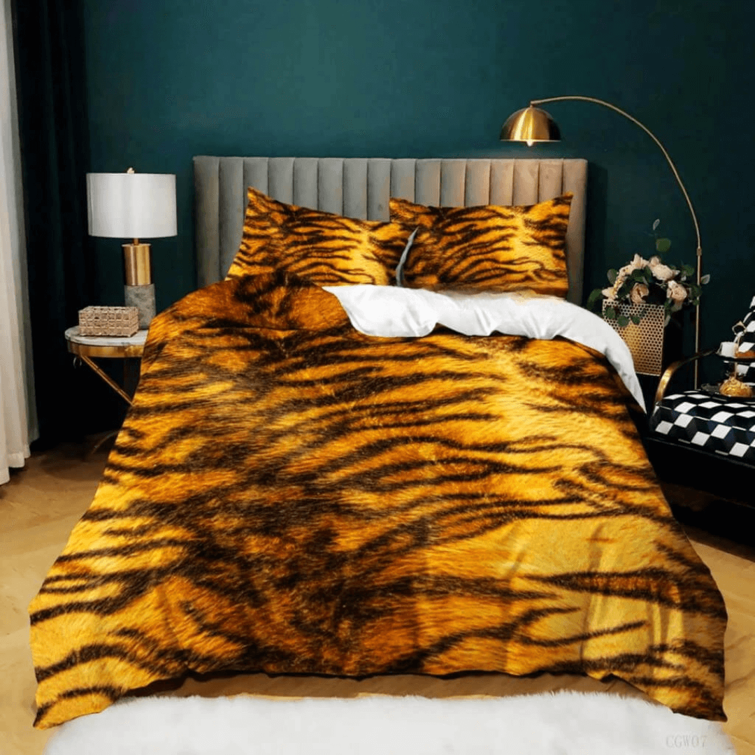 3D leopard print duvet cover set animal bedding
