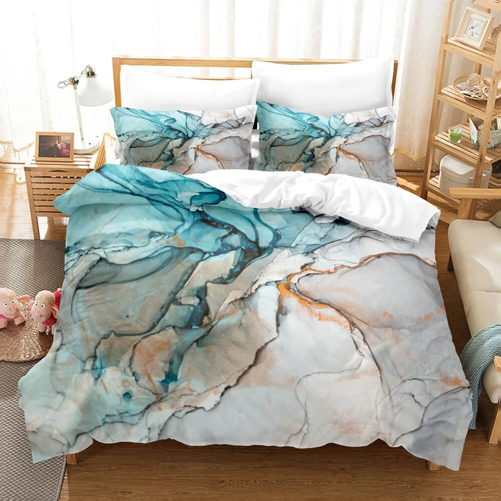 Chic marble print bedding set