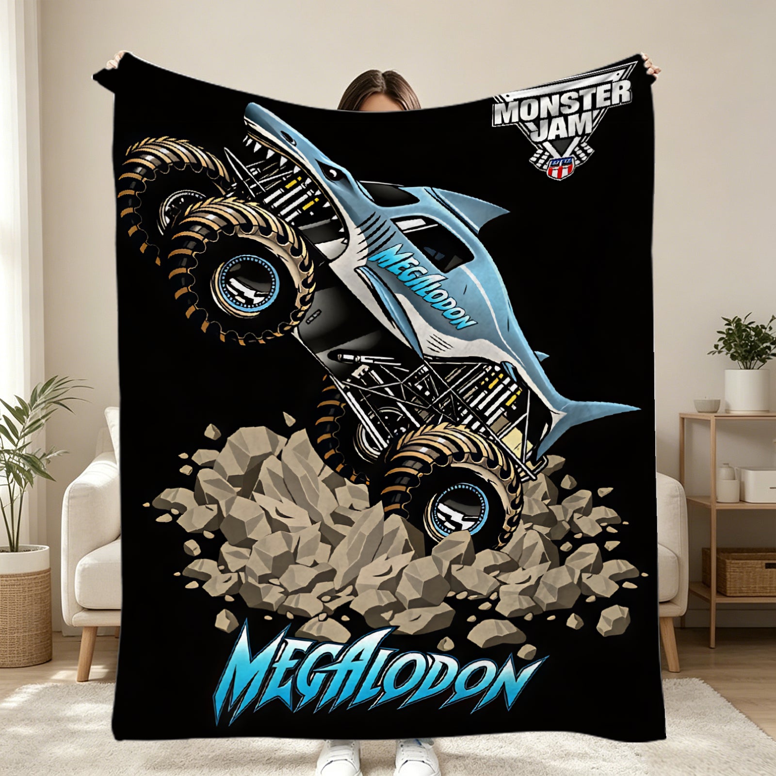 3D Monster Truck Cozy Blanket for Kids