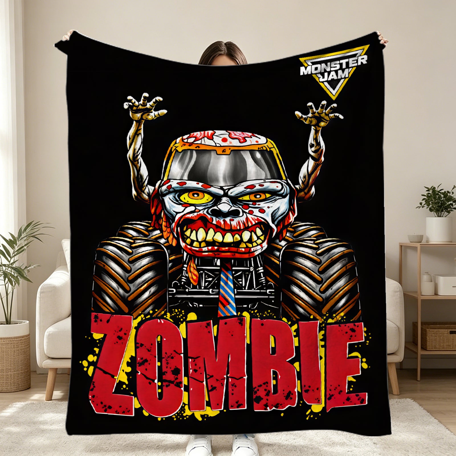 Grave Digger Flannel Blanket for Boys