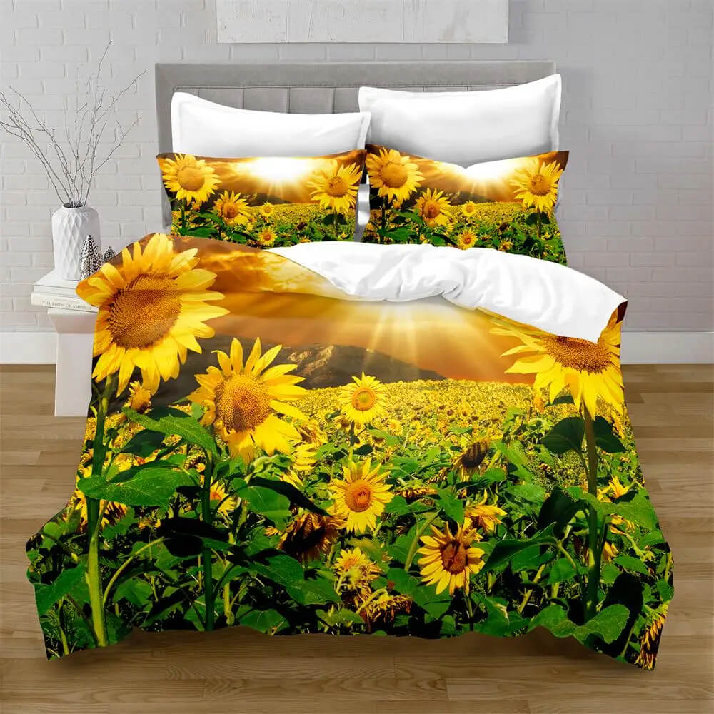 3D sunflower bed set floral decor for girls and women