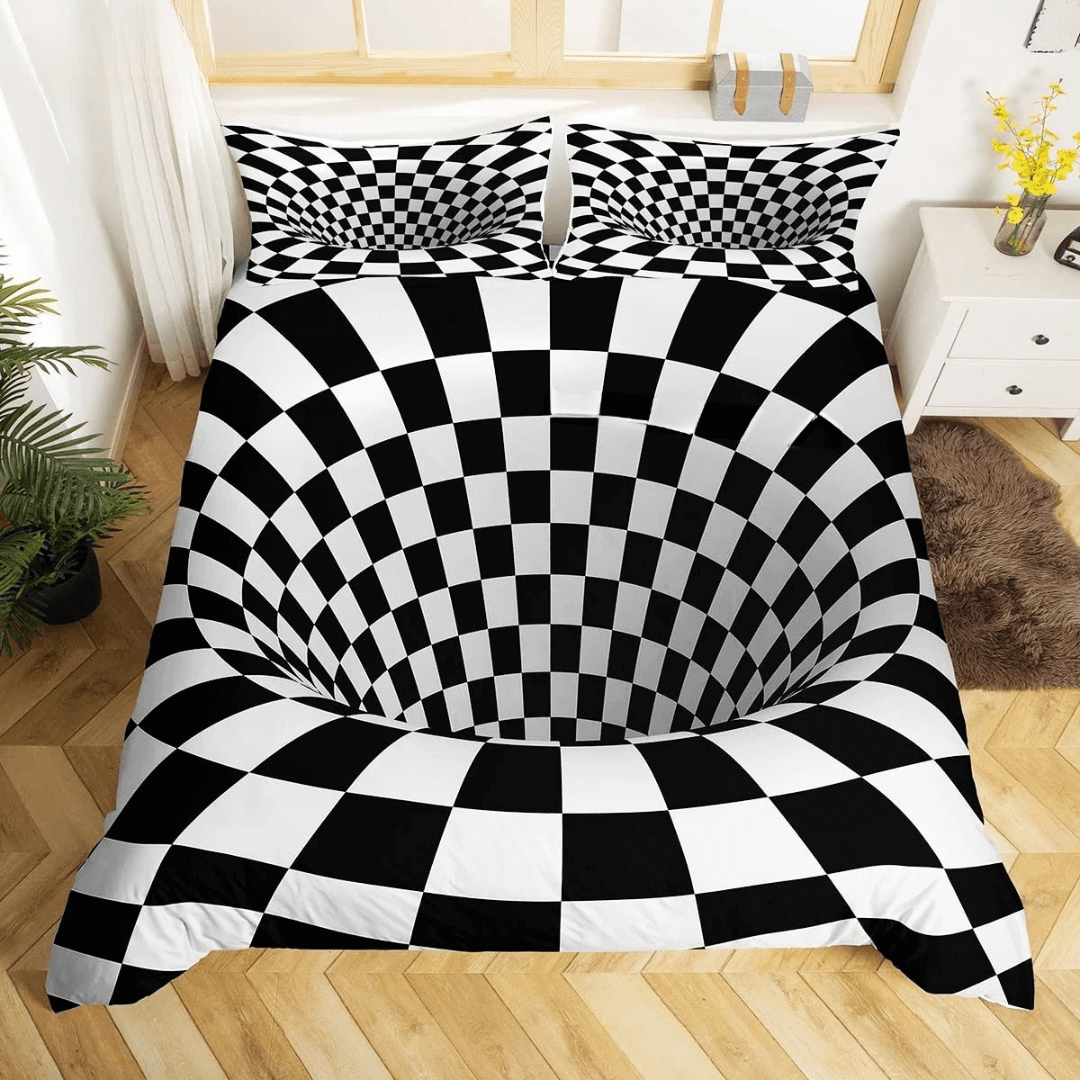 Comfortable microfiber 3D vortex illusion bedding