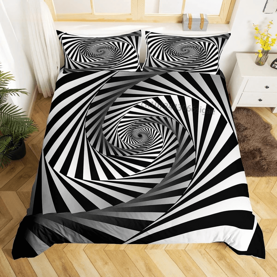 3D black hole vortex quilt cover modern design