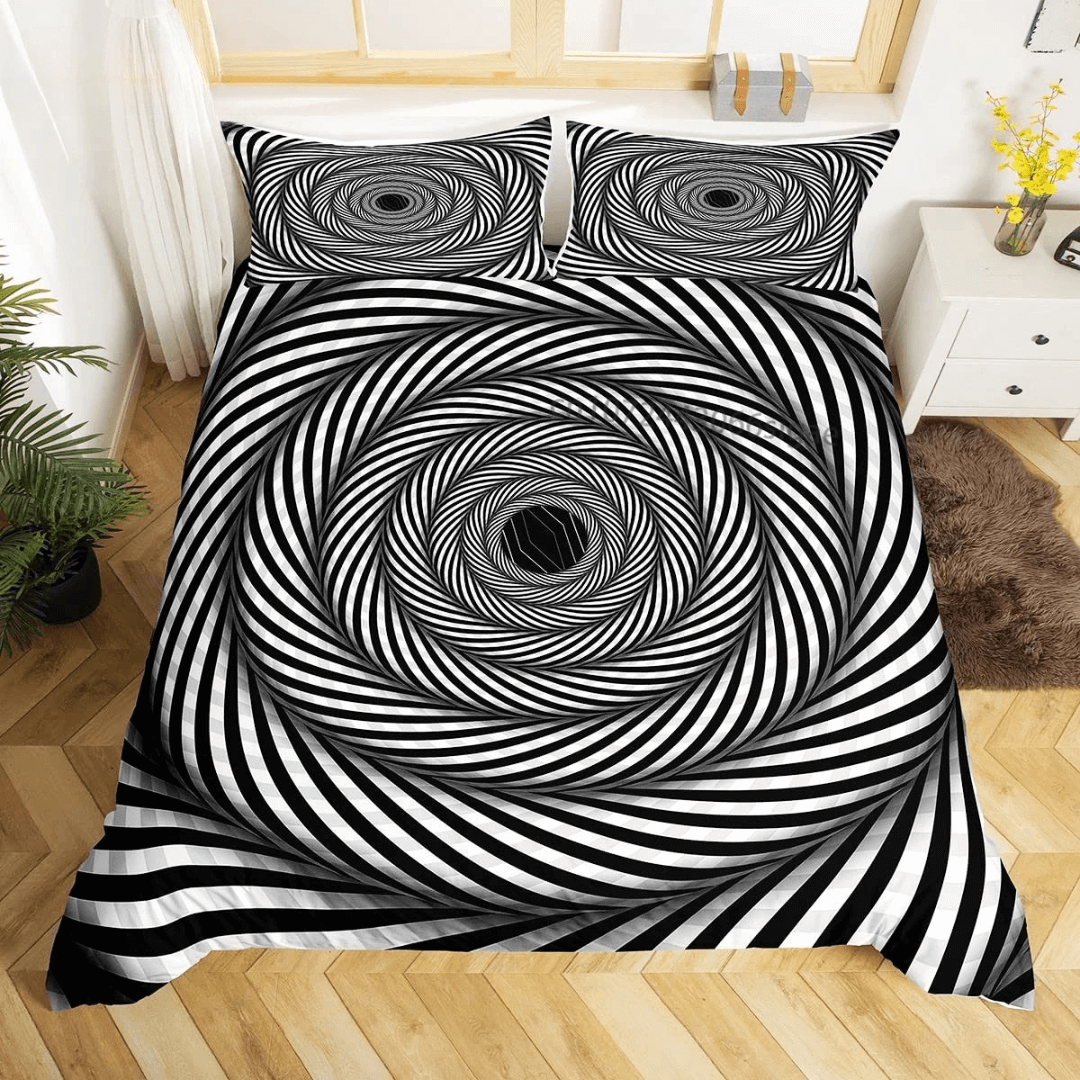 Trendy 3D vortex quilt cover for stylish bedrooms
