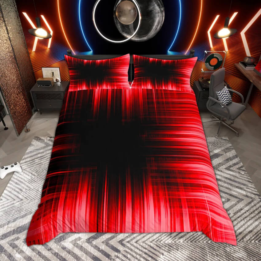 Unique abstract neon bedding for modern home design