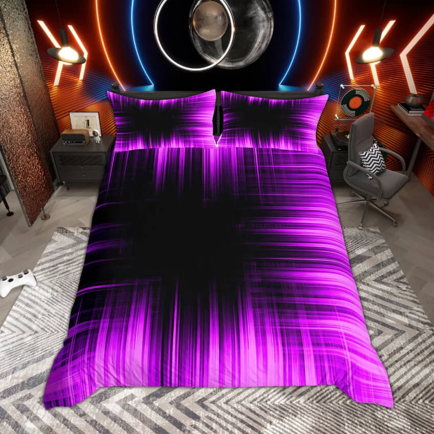 Trendy neon lights duvet cover for modern interiors