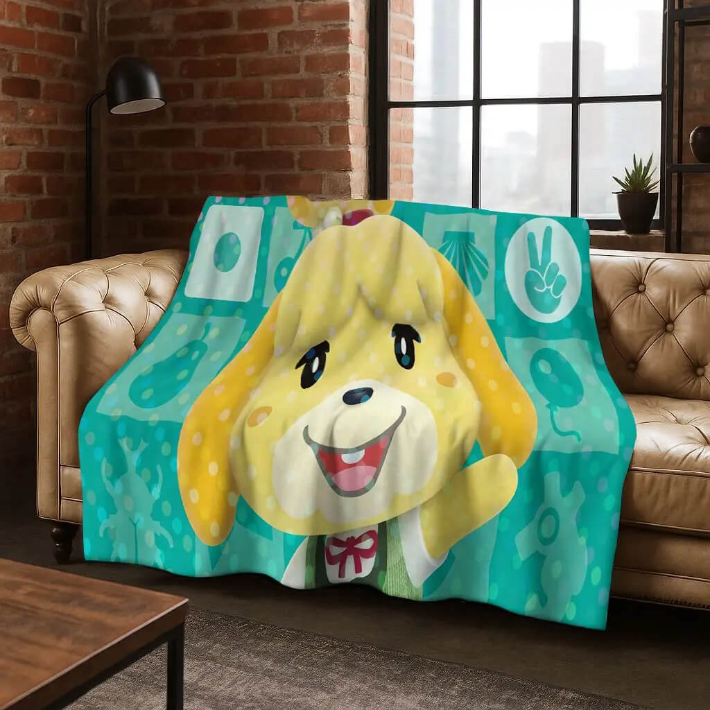 Cute Animal Crossing blanket for sofa and bed