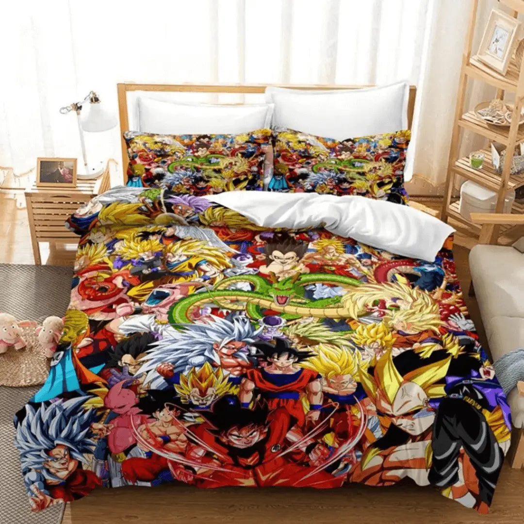 Anime Dragon Ball Z Goku Vegeta, Broly, Frieza Kids Bedding Set