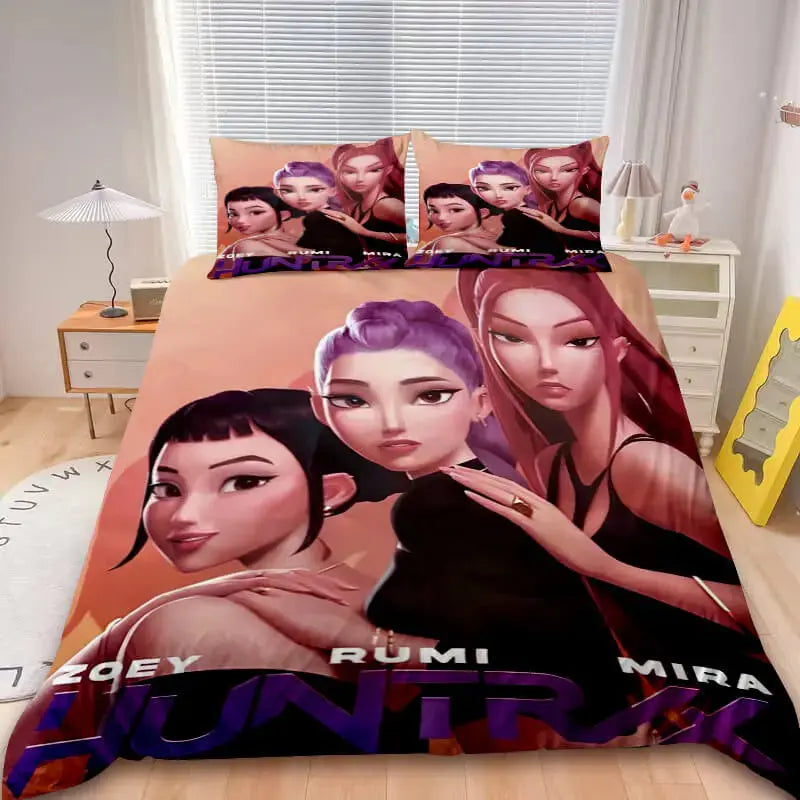 Futuristic anime bedding for K-pop style rooms