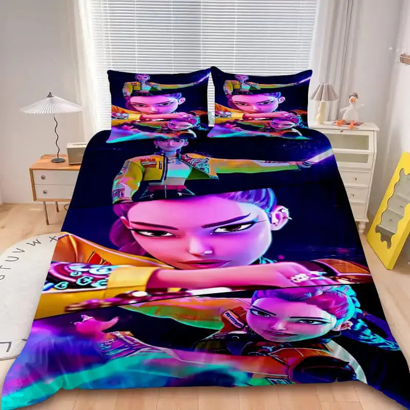 Anime aesthetic bedding with modern design
