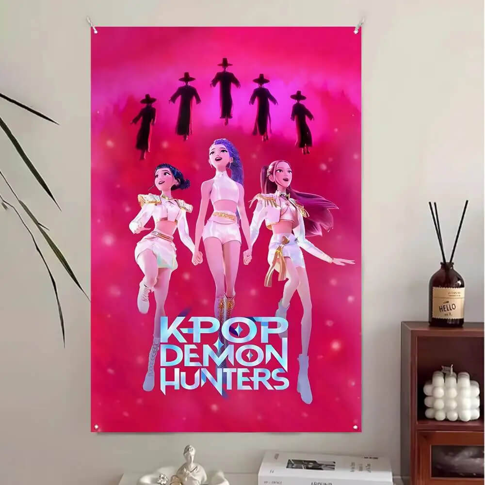 Anime Kpop Demon Hunters tapestry wall hanging