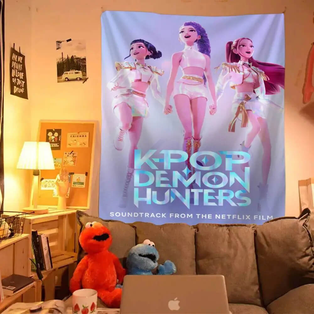 Modern anime Demon Hunters tapestry for home decoration