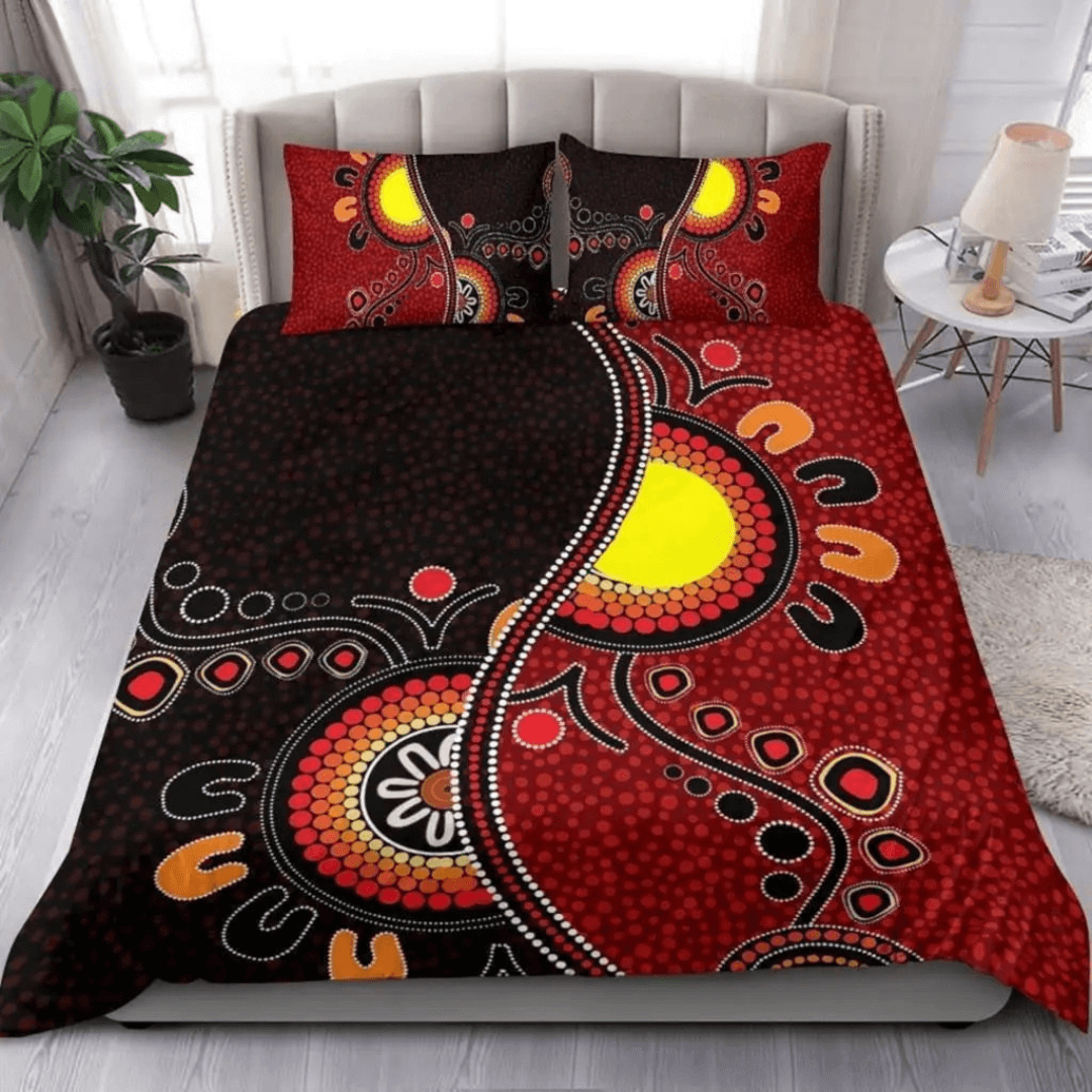 Australian Aboriginal Theme Quilt Set with Ethnic Print