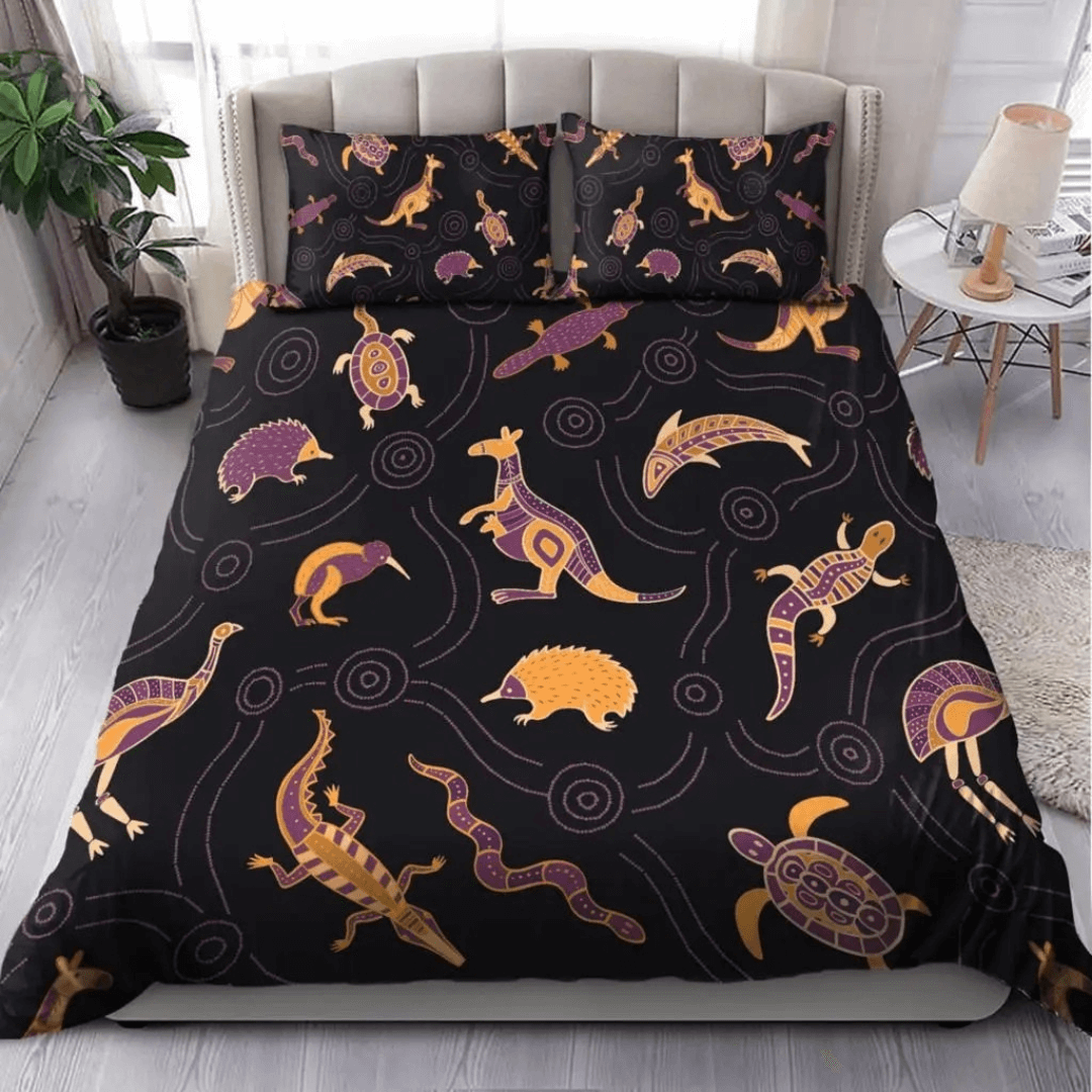 Aboriginal Design Duvet Cover with Torres Strait Island Patterns