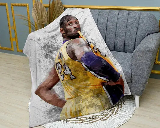 Kobe Bryant Splash Effect Flannel Blanket (KB24) featuring dynamic NBA graphics, ultra-soft warm fabric, and vibrant design perfect for basketball fans’ bedding or sofa throw