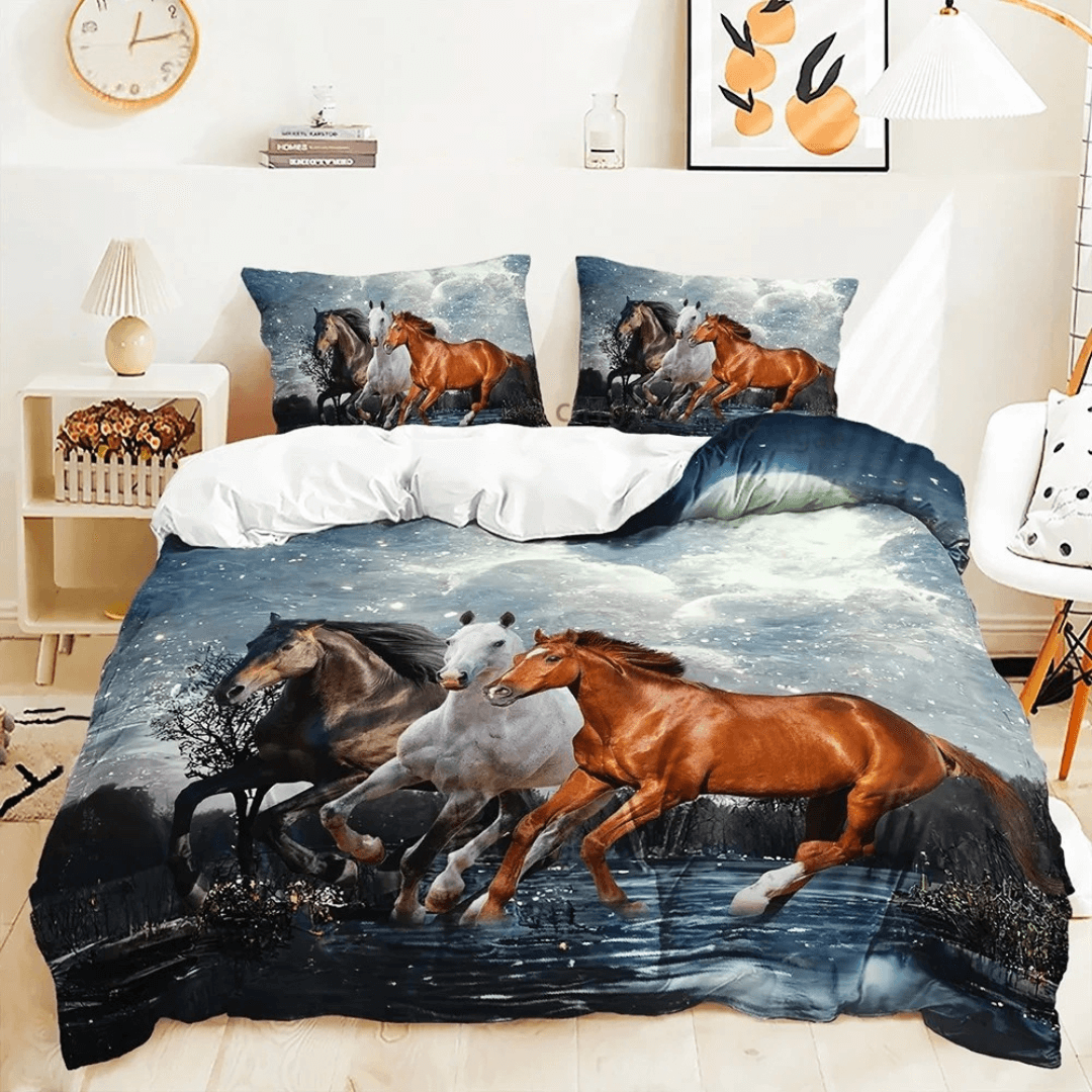 Artistic zebra horse duvet cover close up