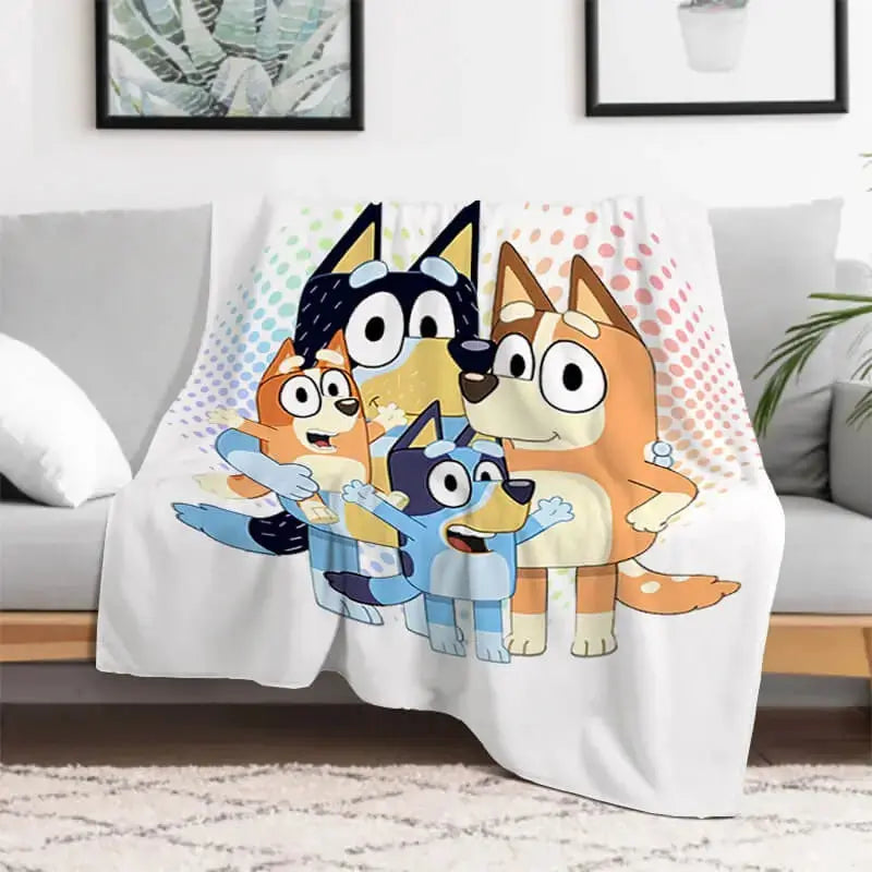 Bluey Family Cartoon Kids Throw Blanket Zirconic