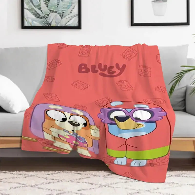 Bluey & Bingo Cartoon Kids Throw Blanket Zirconic