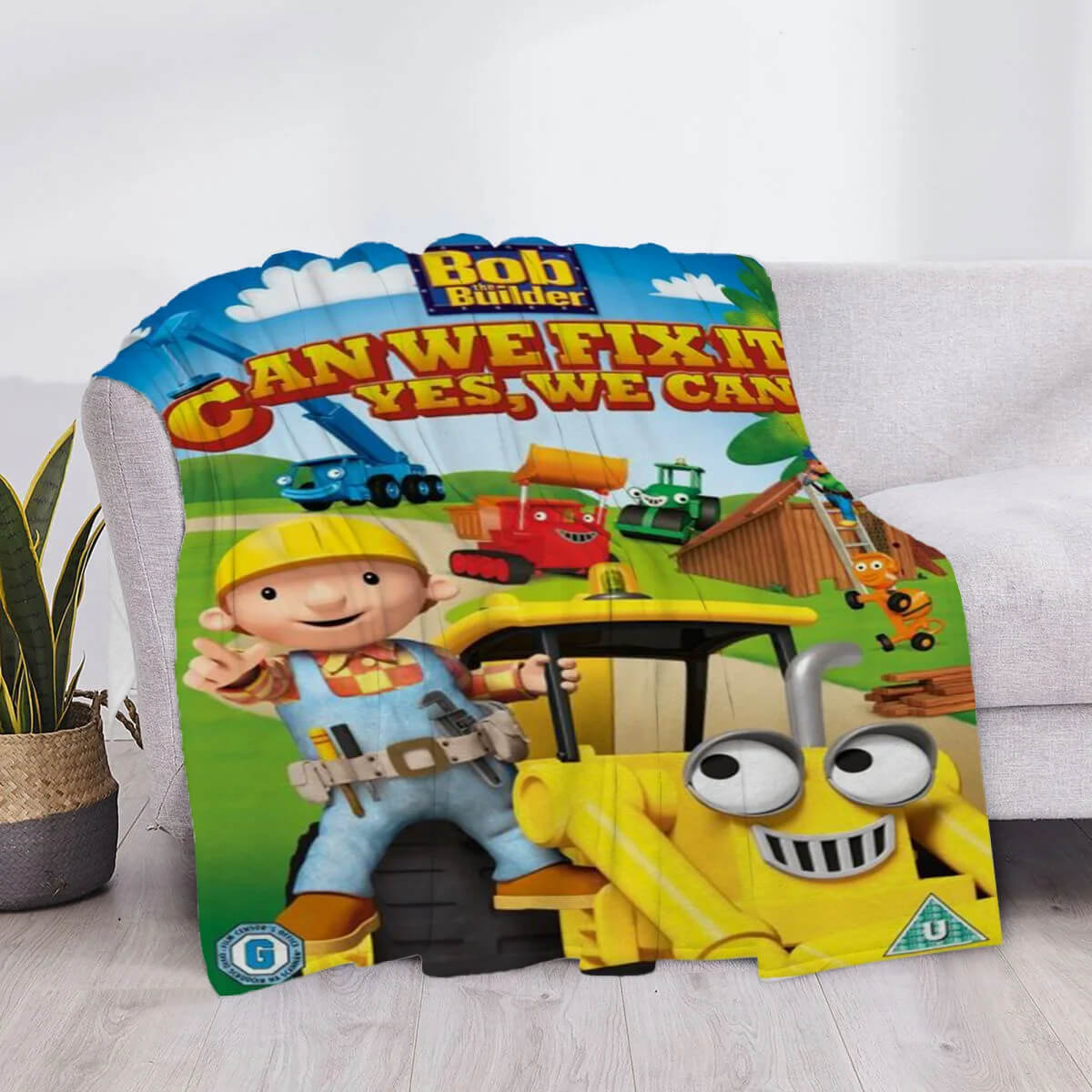 Bob the Builder themed blanket for nursery