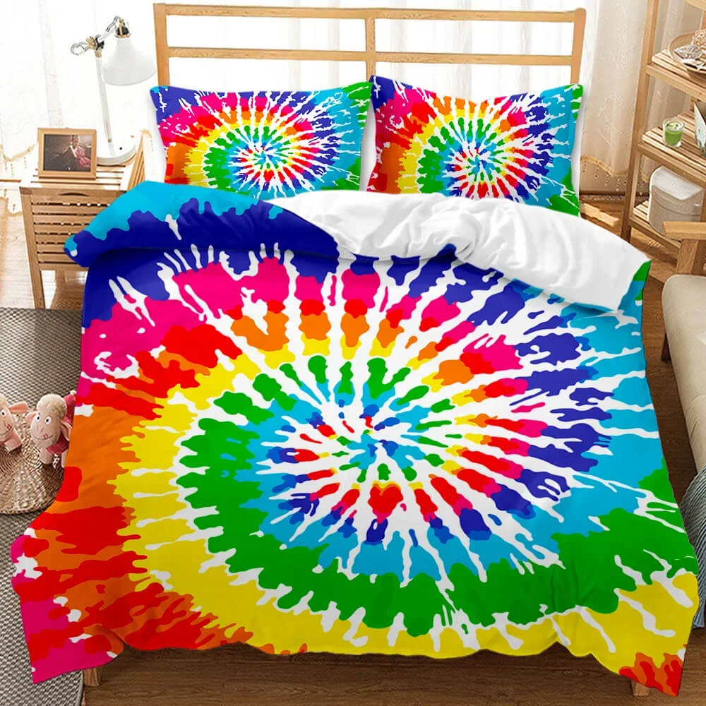 Luxury colorful tie dye quilt cover
