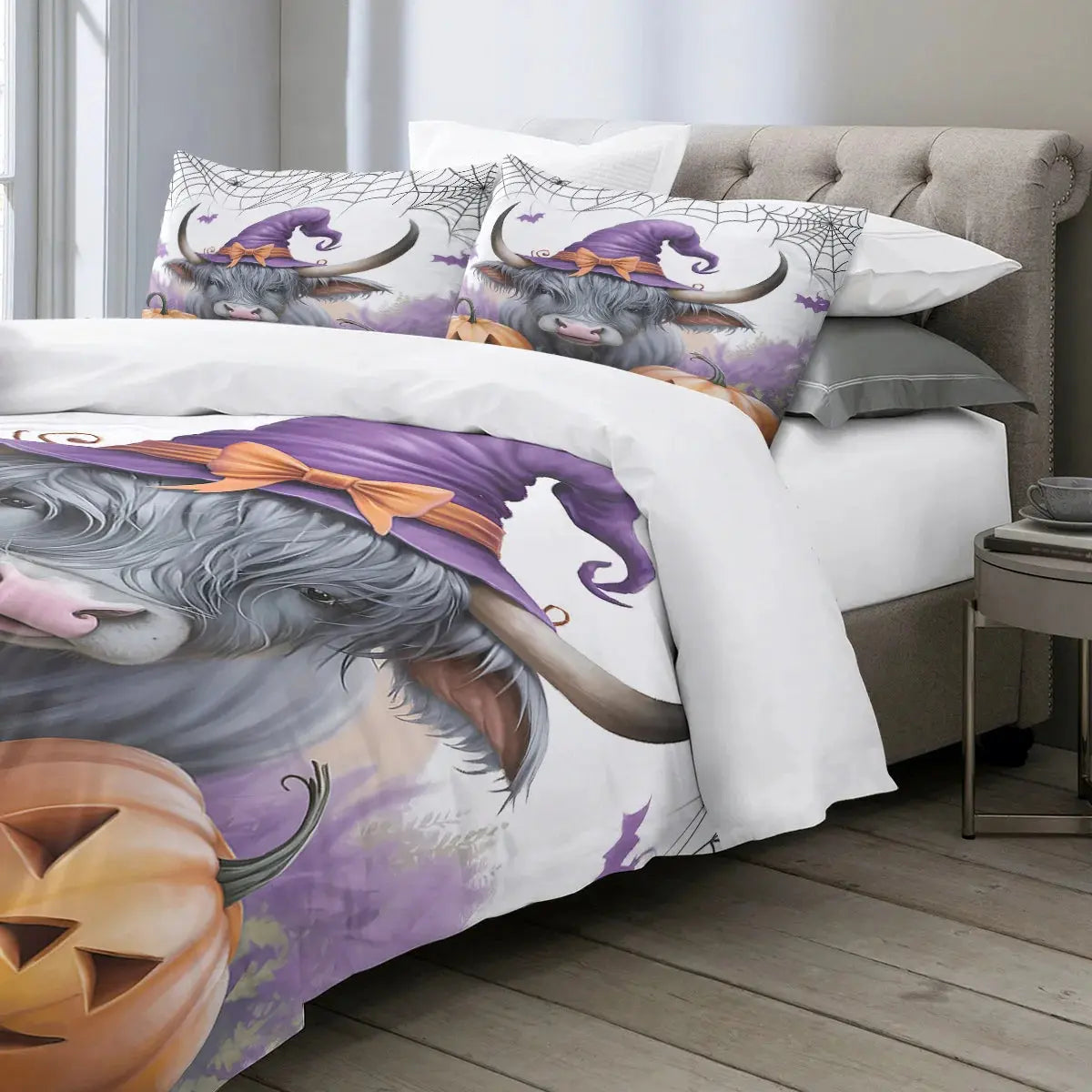 Bull Head Pumpkins Duvet Cover My Store
