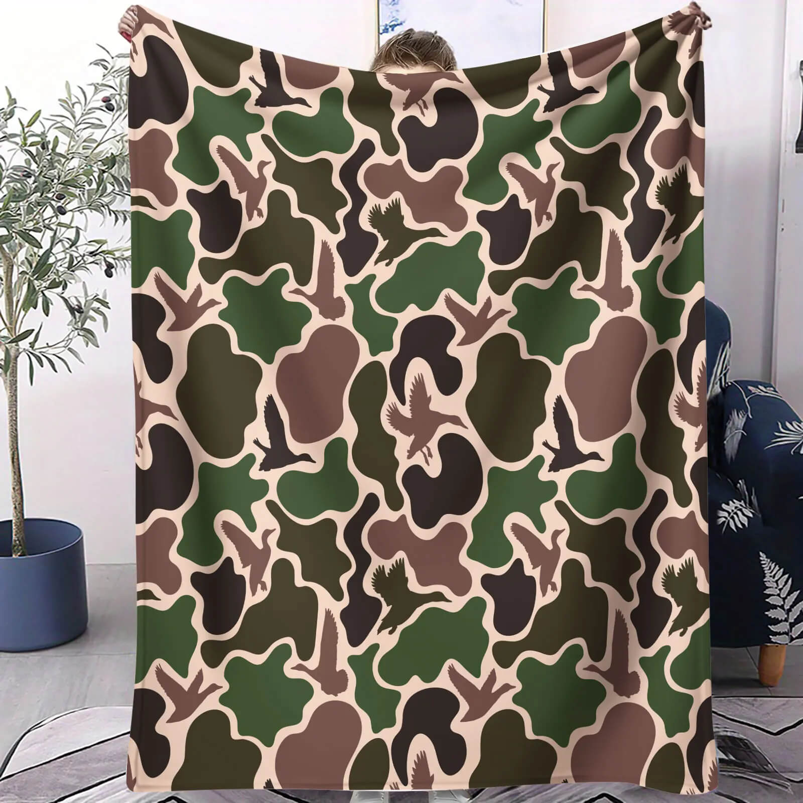 camo blanket for outdoor picnic use