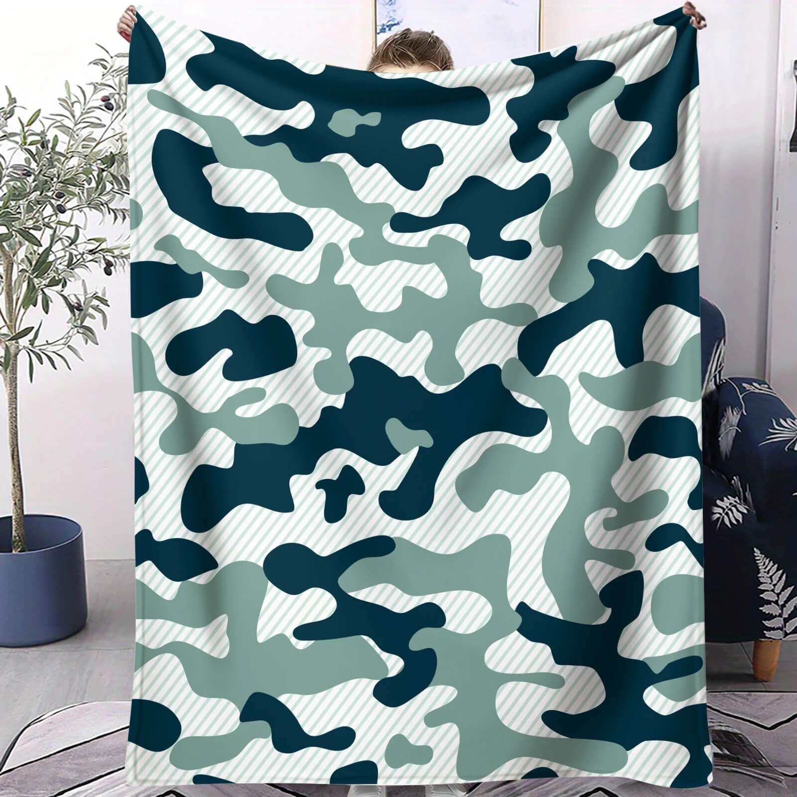 military style camouflage blanket cozy design