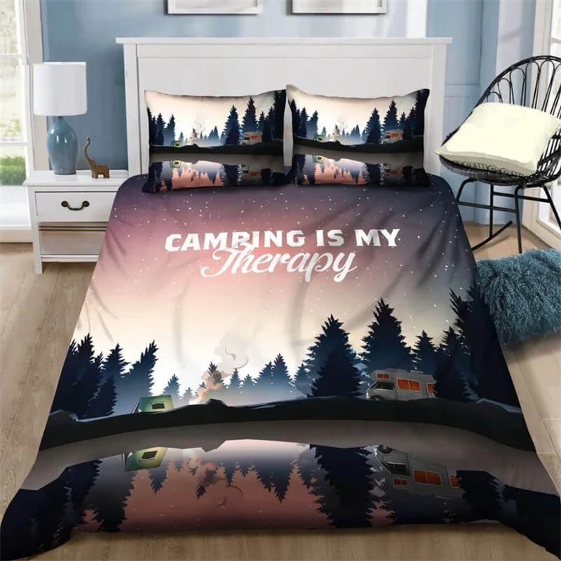 Camping car duvet cover bedroom decor