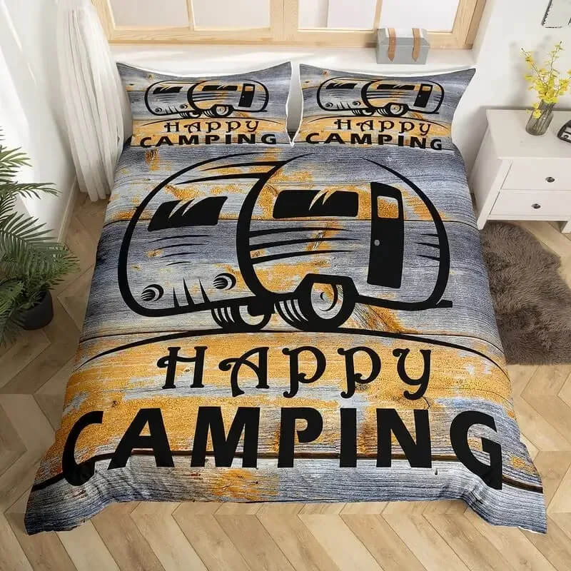 camping bedding aesthetic