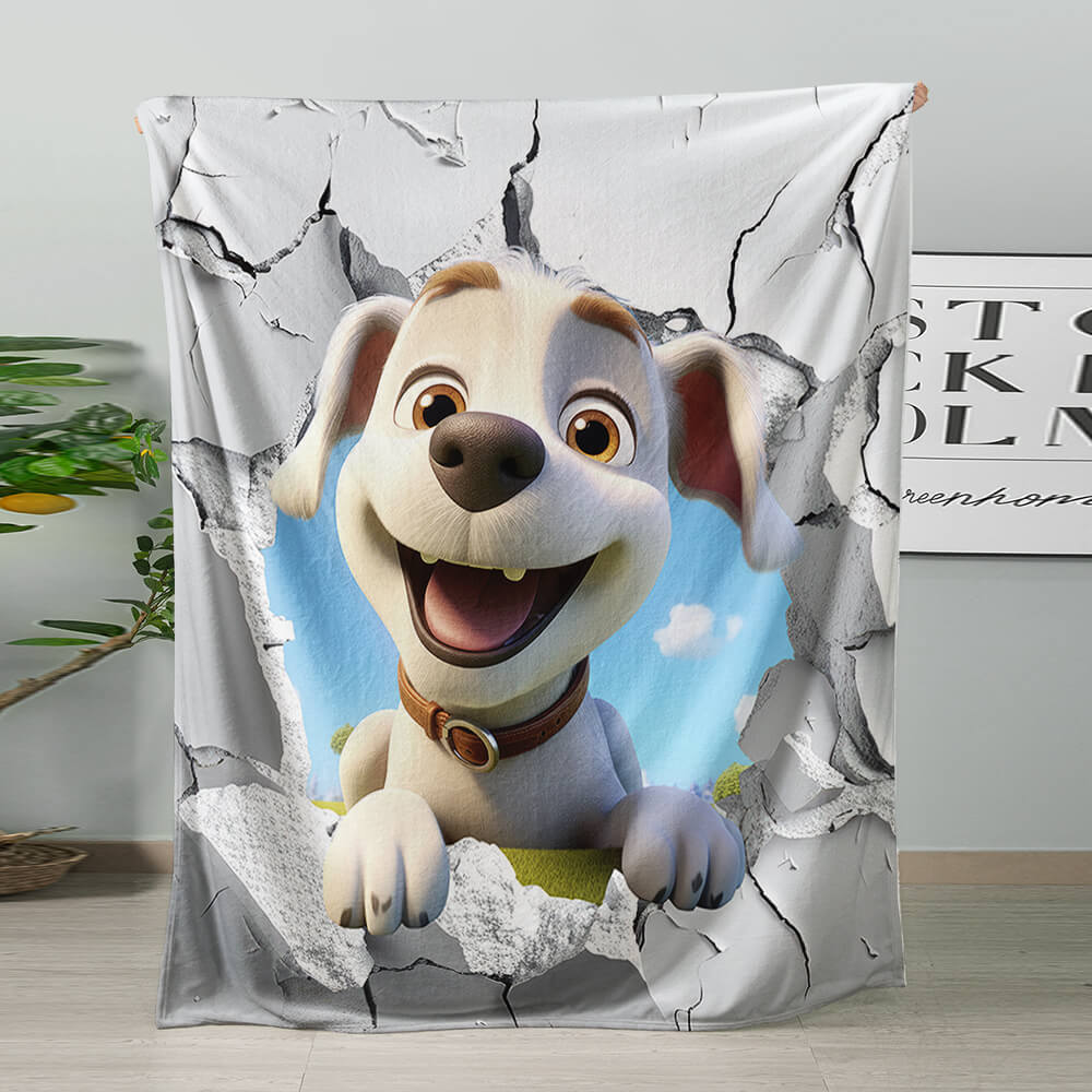 Dog cartoon character blanket for kids