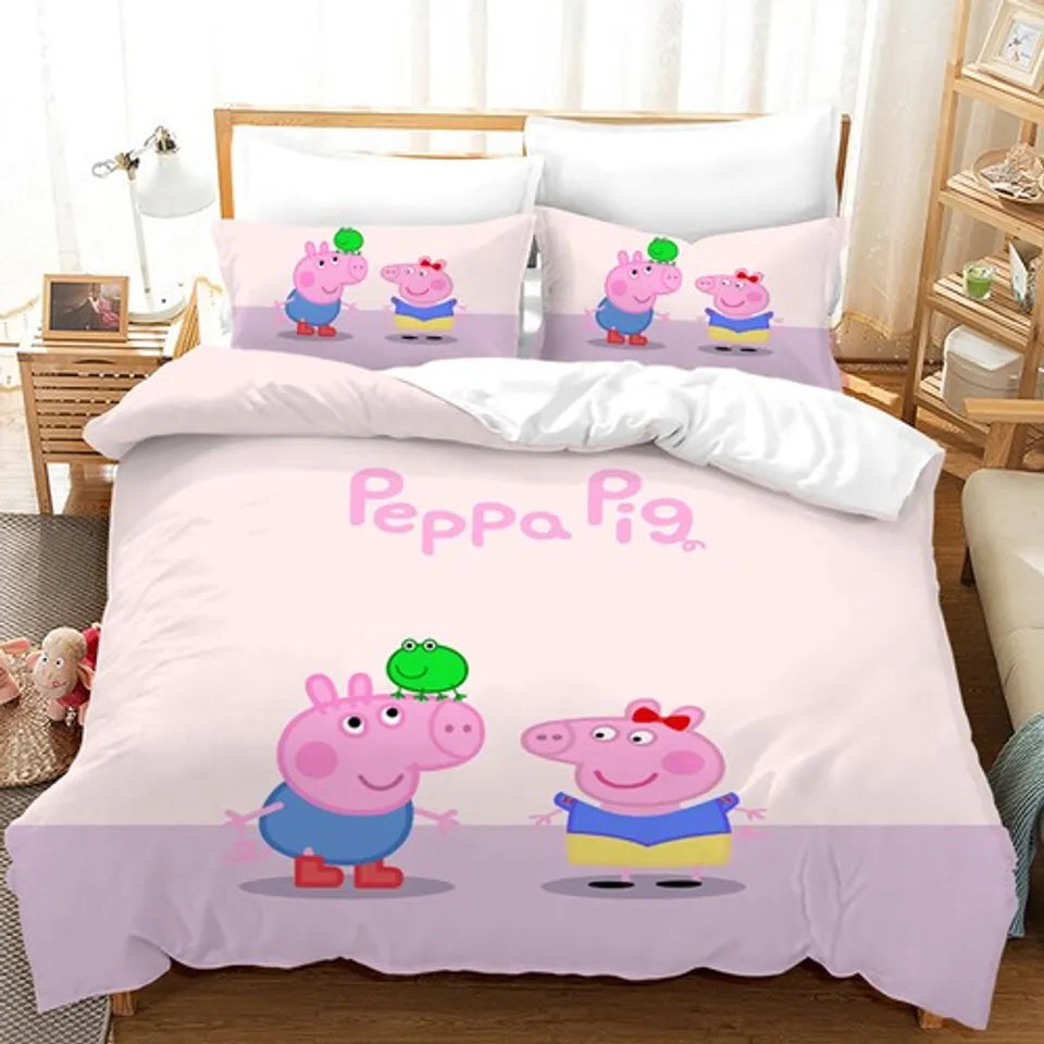 Peppa Pig bedspread duvet cover with bright colors