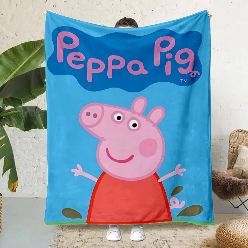 Adorable Peppa Pig kids throw blanket for sleepovers