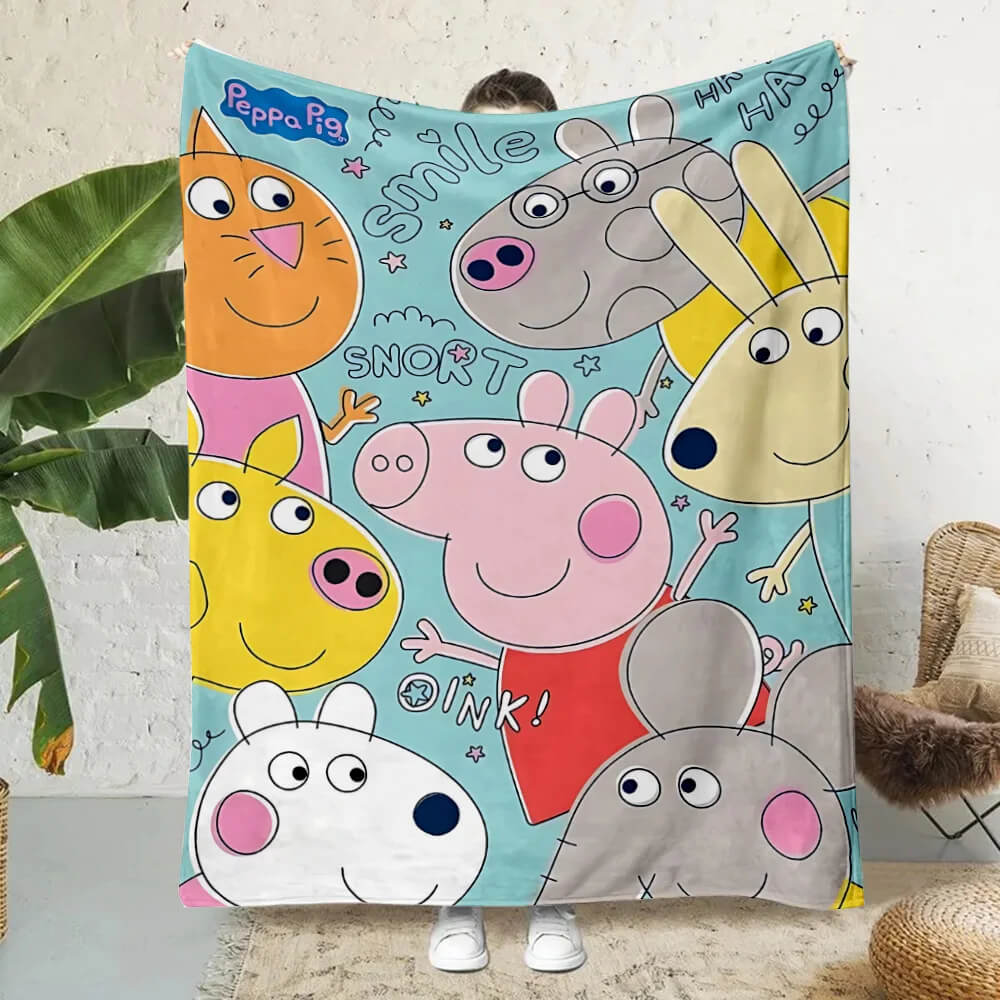 Cozy Peppa Pig cartoon kids blanket gift